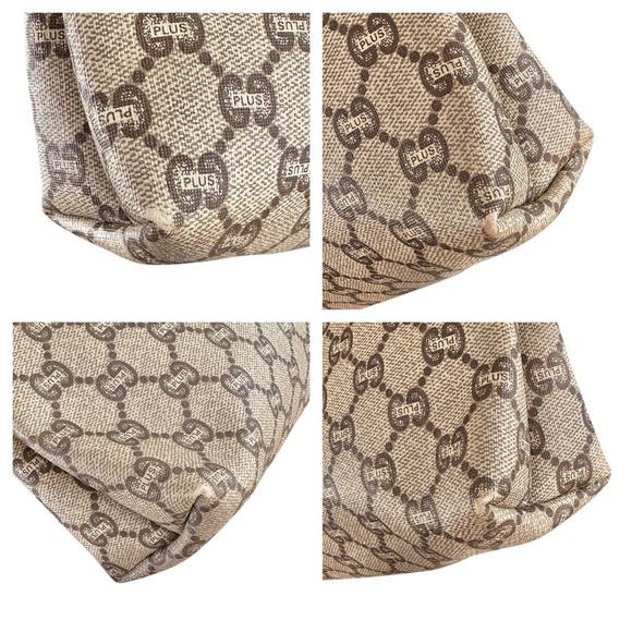 Authentic GUCCI Plus GG Monogram Tan Canvas & Leather Toiletry Clutch Bag Pouch - Picture 14 of 14